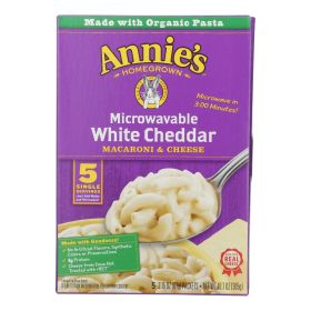 Annie's Homegrown Microwavable Mac And Cheese With Real White Cheddar - Case Of 6 - 10.7 Oz.