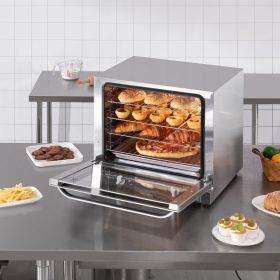 66L Commercial Countertop Oven 2800W Electric Toaster Oven Stainless Steel (Option: Black)